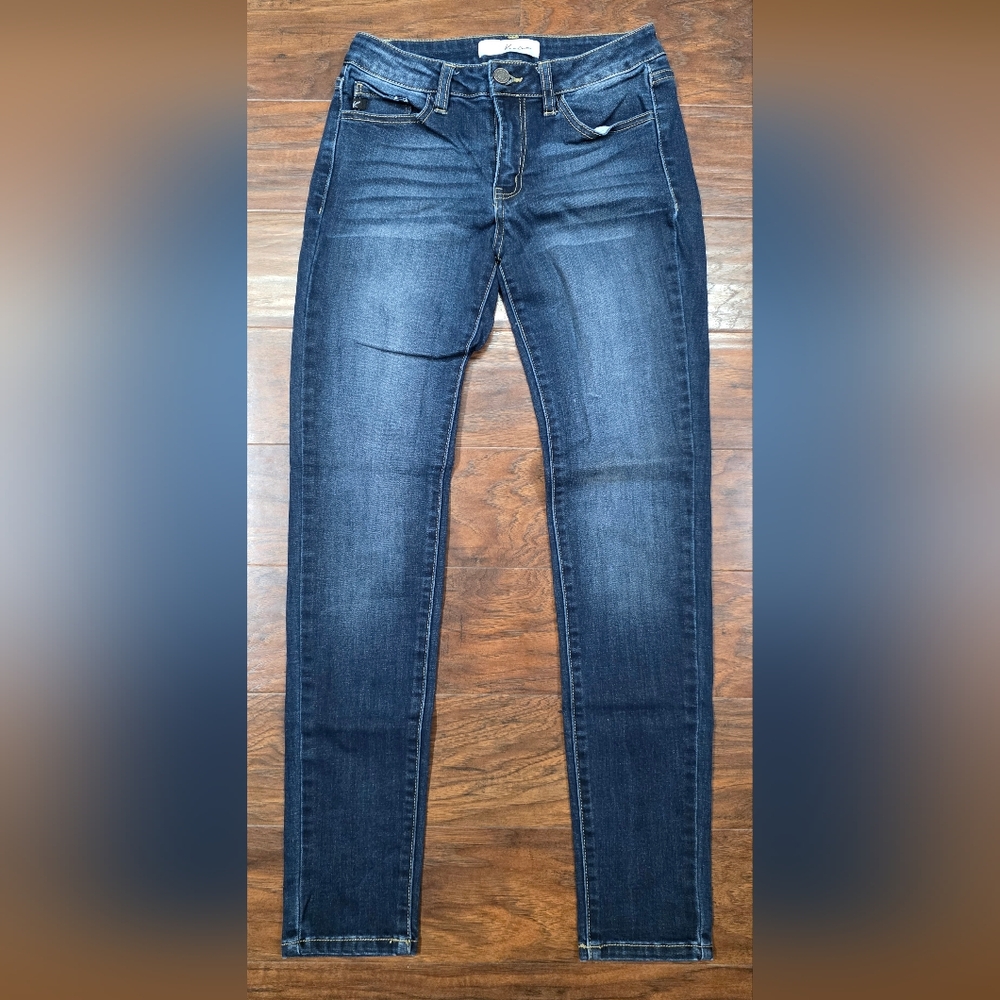KanCan Blue Skinny Jeans with Subtle Fading